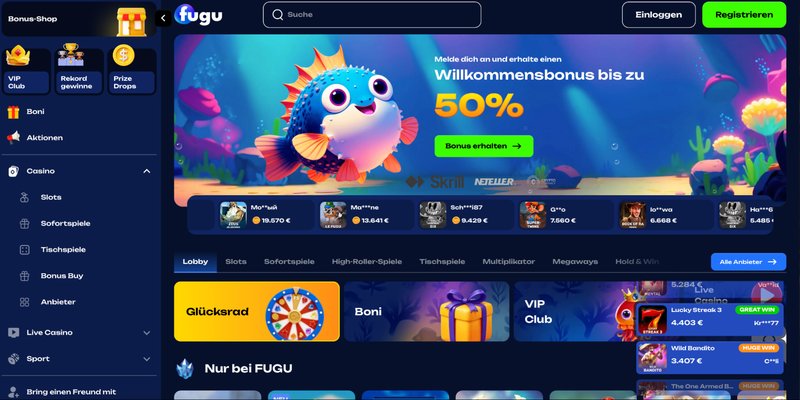 Glück und Spannung im Fugu Casino Online Deutschland, fugu casino online